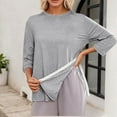 thumbnail image 4 of Post Shoulder Surgery Shirts for Women 3/4 Sleeve Tear Away Side Slit Crewneck Chemo Port Adaptive Clothing, 4 of 5
