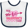 thumbnail image 3 of Inktastic My First Valentine's Day with Pink Heart and Arrow Boys or Girls Baby Bib, 3 of 4