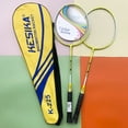 thumbnail image 1 of Keska K225 Authentic Badminton Racket Set: 2-Piece Durable Rackets for Adults & Students, Professional Training Equipment with Robust Construction, Suitable for All Skill Levels, Compact & Portable, 1 of 5