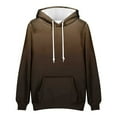 thumbnail image 3 of MELDVDIB Mens Hoodies Outdoor Sport Gym Oversized Hooded Sweatshirt Fashion Casual Gradient Stretch Comfy Long Sleeve Pullover Tops with Pocket Brown 2XL, 3 of 5