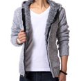 thumbnail image 3 of Suéter de invierno para hombre, suéter grueso con forro polar, cárdigan de punto informal con capucha para jóvenes, chaqueta para hombre, 3 of 6