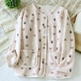 thumbnail image 2 of QLEICOM Bed Jackets for Women,Thermal Long Sleeve Women,Women's Print Sleepshirt with V-Neck Button Front and Pockets for Cozy Home Wear Versatile Long Sleeve Top Is Ideal for Lounging and Sleeping, 2 of 4