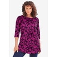 thumbnail image 2 of Roaman's Women's Plus Size Cotton Ultimate Boatneck Tunic With Side Slits, 2 of 6