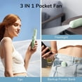 thumbnail image 4 of JISULIFE Handheld Mini Fan, 3 IN 1 Hand Fan, Portable USB Rechargeable Small Pocket Fan, Battery Operated Fan [14-21 Working Hours] with Power Bank, Flashlight Feature for Women,Travel,Outdoor, 4 of 7