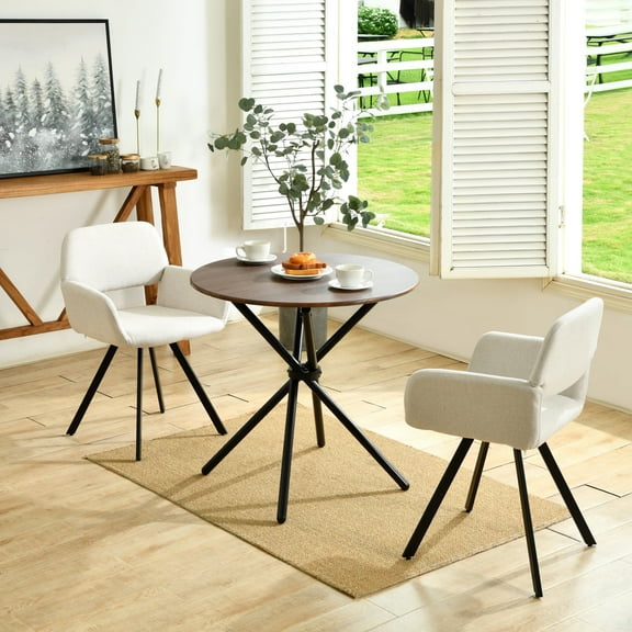 Homy Casa Swivel Desk Chair with Sturdy Metal Base Comfortable Armrests, Beige