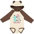 thumbnail image 3 of Inktastic 1st Birthday with Flamingo Stars and Hearts Girls Long Sleeve Baby Bodysuit, 3 of 5