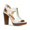 Michael Kors MK Women's Berkley Leather Platform Dress Sandals Shoes Optic White (5.5)
