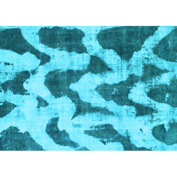 Ahgly Company Indoor Rectangle Abstract Light Blue Modern Area Rugs, 4' x 6'