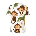 thumbnail image 2 of Daiia Monkeys Swinging from Palms Mens Baseball Jersey Button Down Shirts Short Sleeve Sports Uniforms-Small, 2 of 9