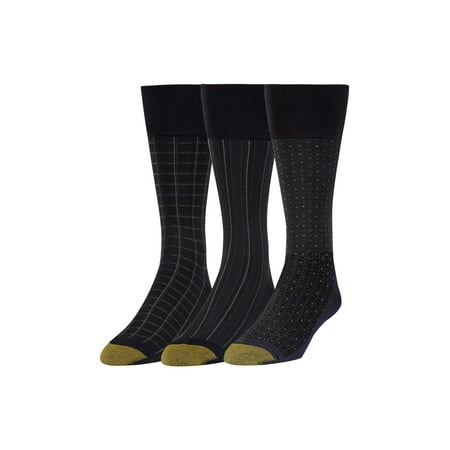 Gold Toe Men's Moisture Control Classic Dress Crew Socks, 3