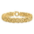 thumbnail image 3 of Primal Gold 14 Karat Yellow Gold Fancy 11mm Flat Byzantine Bracelet, 3 of 5