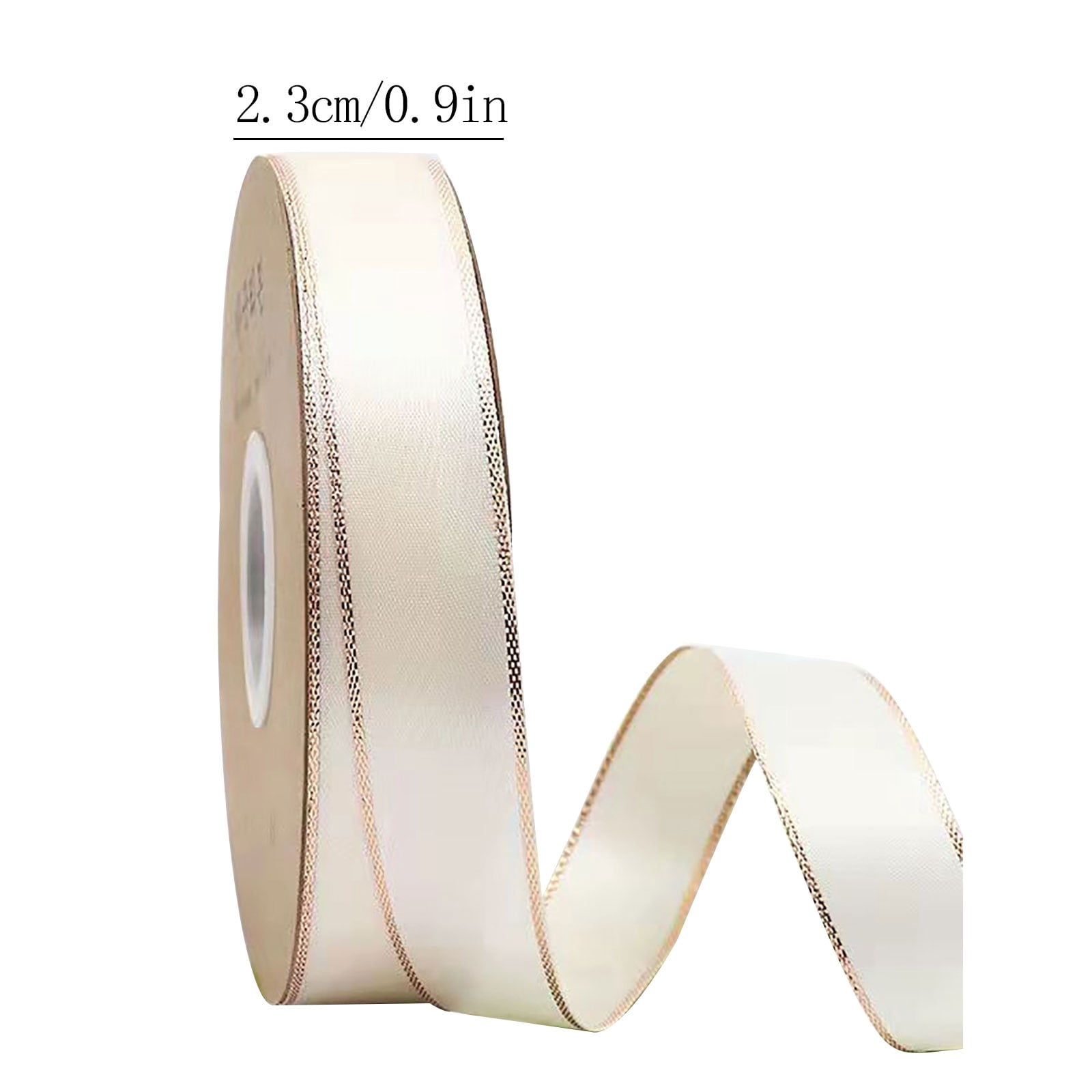 Jubipavy Ribbons .3cm Double Gold Edged Polyester Ribbon Gift Flower Packaging Ribbon Decoration Ribbon DIY Ribbon