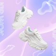thumbnail image 2 of Zapatillas K KIP WOK Chunky para mujer a la moda en piel blanca, 2 of 9