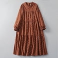 thumbnail image 1 of Ovzne Robes d'Été pour Femmes 2025 Robe Femme Robe à Manches Longues Ample Imprimée à Pois Robe Femme à Manches Longues Imprimée Liquidation, 1 of 7