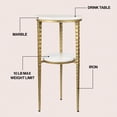 thumbnail image 2 of JONATHAN Y Seraphina 24.75" Industrial 2-Tier Metal Frame Drink Table and Decorative End Table with White Marble Round Top, Gold/White, END3004B, 2 of 5