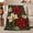 Ornate Poinsettia Berries Gold Leaves, variant on Ornate Poinsettia Berries Gold Leaves, Festive Holiday Scene, Warm Flannel Blanket for Living Room and Family Room, Art Lovers Housewarming Gift, Festive Home Decor
