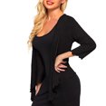 thumbnail image 2 of YAOBAMM Soft Fabric Shawl Women Cardigan Shawl Solid Color Three Quarter Sleeves Elastic Shirring Edge UV Protection Lace, 2 of 6