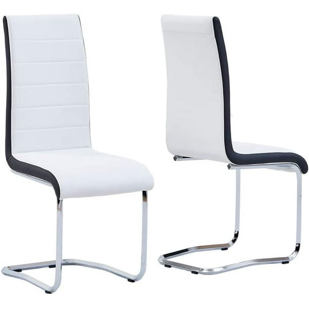 Modern Dining Chairs Set Of 2 Faux, Contemporary High Back Dining Room Chairs