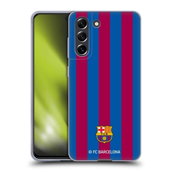 Head Case Designs Officially Licensed FC Barcelona Crest Stripes Soft Gel Case Compatible with Samsung Galaxy S21 FE 5G