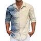 thumbnail image 1 of Men's Summer New Loose Print Long Sleeve Shirt Cardigan Beach Shirt3XL, 1 of 4