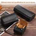 thumbnail image 4 of Estuche de viaje para relojes Uxcell para hombres, estuche de cuero para rollo de reloj, caja de almacenamiento portátil para relojes para Navidad, cumpleaños y aniversario, 2 ranuras (negro), 4 of 7