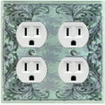 thumbnail image 1 of Metal Light Switch Plate Cover Elegant Green Grape Vine Damask Frame FRA049, 1 of 13