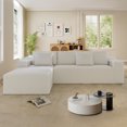 thumbnail image 2 of Lunale 104" Cloud Sectional Sofa with Left Chaise, Oversized Modular L-Shaped Couch, Plush Corduroy Sleeper Couch for Living Room, No Assembly Required, Beige, 2 of 9