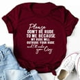 thumbnail image 2 of Women's Please Don't Be Rude Lettering Print Round Neck Short Sleeve Casual Comfortable T-Shirt Top for Everyday Wear, 2 of 3