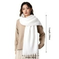 thumbnail image 6 of Women Scarf Solid Color Tassel Hem Long Scarf French Style Soft Imitation Mohair Fabric Winter Shawl Scarf, 6 of 8