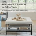 thumbnail image 2 of BARNUT Coffee Tables, Modern Upholstered Tufted Center Table with Metal Shelf for Living Room, Square Coffee Tables, Performance Fabric in Cream, 2 of 5
