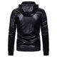 thumbnail image 3 of Abrigo de cuero PU grueso con forro polar de invierno, abrigo de hombre, chaqueta de cuero con capucha de moda de talla grande, top de hombre, 3 of 5
