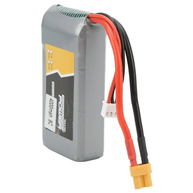 7.4V Lipo Battery, 4000mAh High Conversion RC Boat Lipo Battery Accurate Design Long Lasting XT30 Female Plug for Repair