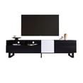 thumbnail image 7 of EUROCO Mid-Century Modern TV Stand Up to 80" Contemporary Rectangle ,Unique Style TV Console Table with Drop Down Door & Large Storage Cabinet for Living Room Bedroom, 7 of 7
