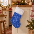 thumbnail image 6 of PryvnHome Christmas Stocking Sequin Stocking with Faux Fur Trim and Hanging Loop for Tree Decoration Candy Bag, 6 of 6