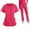 Hot Pink, variant on Basic Nurse Scrubs Set,, Short Sleeve Mock Neck Top & Elastic Waist Pants, Simple & Comfortable CNA Uniform for Daily Wear Wine S