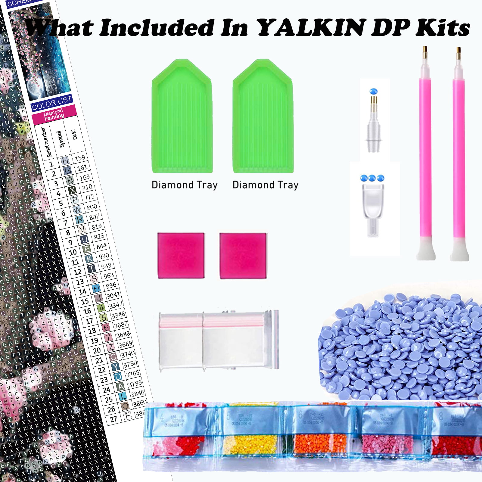 YALKIN 5D Diamond Painting Kits for Adults DIY Hello Kitty Full Round Drill  (11.8x15.7 inch) Embroidery Pictures Arts Paint by Number Kits Diamond