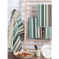 thumbnail image 2 of Teal Blue Striped Kitchen Dish Towels for Drying Dishes Set of 3, Farmhouse Stripes Modern Abstract Art Waffle Weave Microfiber Hand Tea Bathroom Towels Quick Dry & Absorbent Towel 15.7x23.6, 2 of 7
