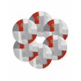 thumbnail image 7 of 13 Inch Round Placemats Set of 6, Red Grey Non Slip Heat Insulation PP Table Mats, Abstract Geometric Color Block Oil Painting Washable Place Mats for Kitchen Dining Party Table Decor, 7 of 7