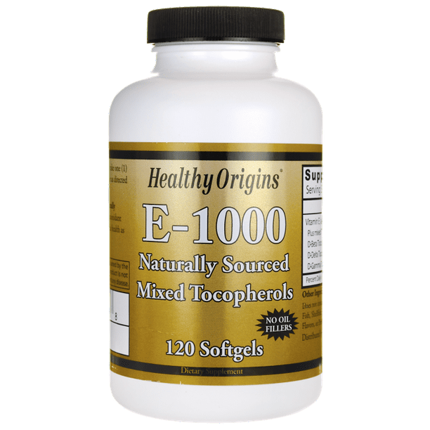 Healthy Origins Natural Vitamin E 1000 IU 120 Softgels Walmart