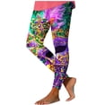 thumbnail image 2 of Womens 2026 Mardi Gras Printed Leggings Tummy Control High Waist Yoga Pants Athletic Fashion Carnival Tights Casual Fashion Bottom Pant Purple 4 M, 2 of 6