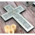 thumbnail image 4 of Decoración de pared GIMORRTO, cristal de diamante triturado con forma de cruz espejada, 4 of 8