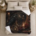 thumbnail image 5 of Raven and Roses Still Life, Dark Romantic Celestial Style, Warm Flannel Blanket for Living Room and Reading Nook, Art Lovers Autumn Gift, Festive Home Decor, 5 of 9