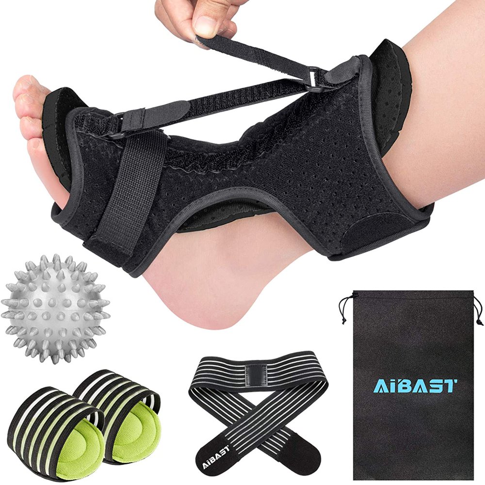 2020 New Upgraded Black Night Splint for Plantar Fascitis, AiBast