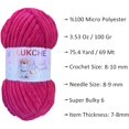 thumbnail image 3 of Velvet Chenille Yarn Super Bulky Soft Yarn - 100g (75.4 yds) - Baby Blanket Yarn for Knitting Amigurumi Fancy Yarn for Crochet Weaving Crafts - Will Not Break or Splinter (Lavander,3 Skein), 3 of 9