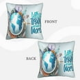 thumbnail image 3 of Bingfone Let's go Travel Linen Throw Pillow Covers Cushion Case Pocket Button Vintage Farmhouse Pillowcase for Sofa Couch Bed 16"x16", 3 of 9