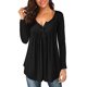thumbnail image 1 of Túnica de mujer Tops Otoño Invierno Manga Larga Suelta Cuello en V Botones Hasta Flowy Plisado Jersey Henley Camisas Blusa Camiseta, 1 of 2