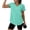 Green, variant on Fnooota Women's Cotton Athletic T Shirts, Summer Short Sleeve V Neck Casual Workout Tops Tees Gray Size S-2XL