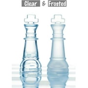 Gamie 12-inch Glass Chess Set – Elegant Design, 32 Frosted & Clear Pieces, Felted Bottoms, Durable & Stable Board Game