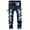 Blue, variant on Hvyesh Men's Skinny Ripped Jeans Slim Fit Distressed Stretch Denim Pants