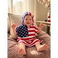 thumbnail image 3 of BemeyourBBs Kids Toddler Baby Boy Girl 4th of July Cape Outfit Swim Poncho Cover Up Shirt Patriot Independent Day Cloak Clothes American Flag Print Loose Fit Hooded Cape Jacket Summer Beachwear, 3 of 9